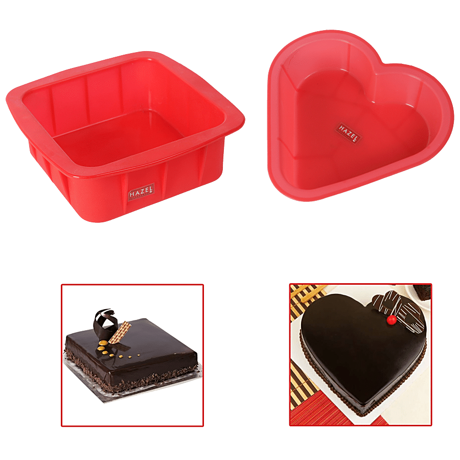 HAZEL Silicon Square & Heart Mould - Small