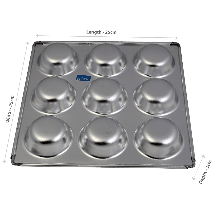 Rolex  Aluminium Muffin Bakeware Tray - 9 Cavity