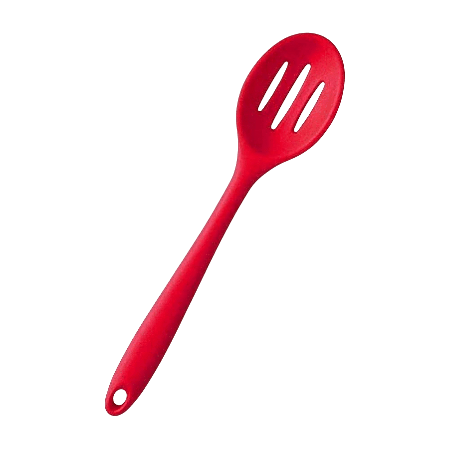 Femora Premium Virgin Silicone Slotted Spoon With Grip Handle - For Cooking