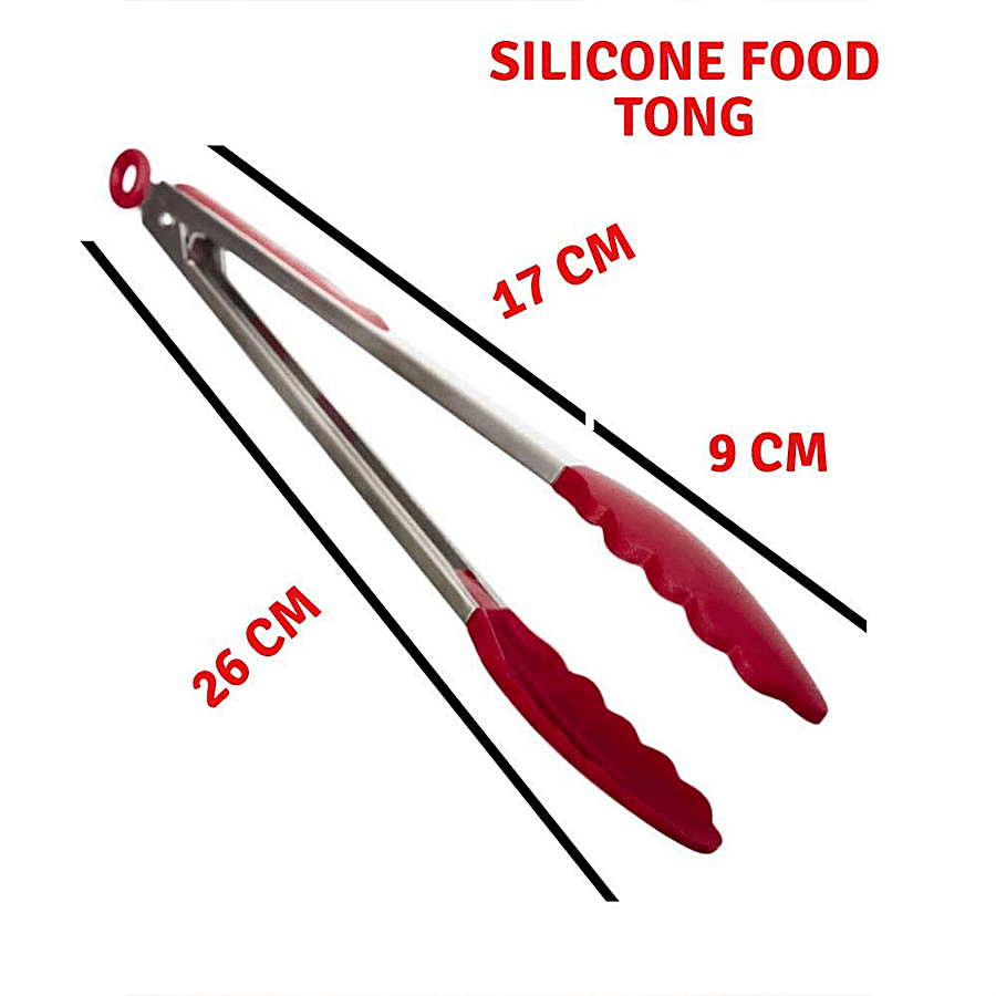 Femora Premium Virgin Silicone Tongs With Grip Handle - 23 cm