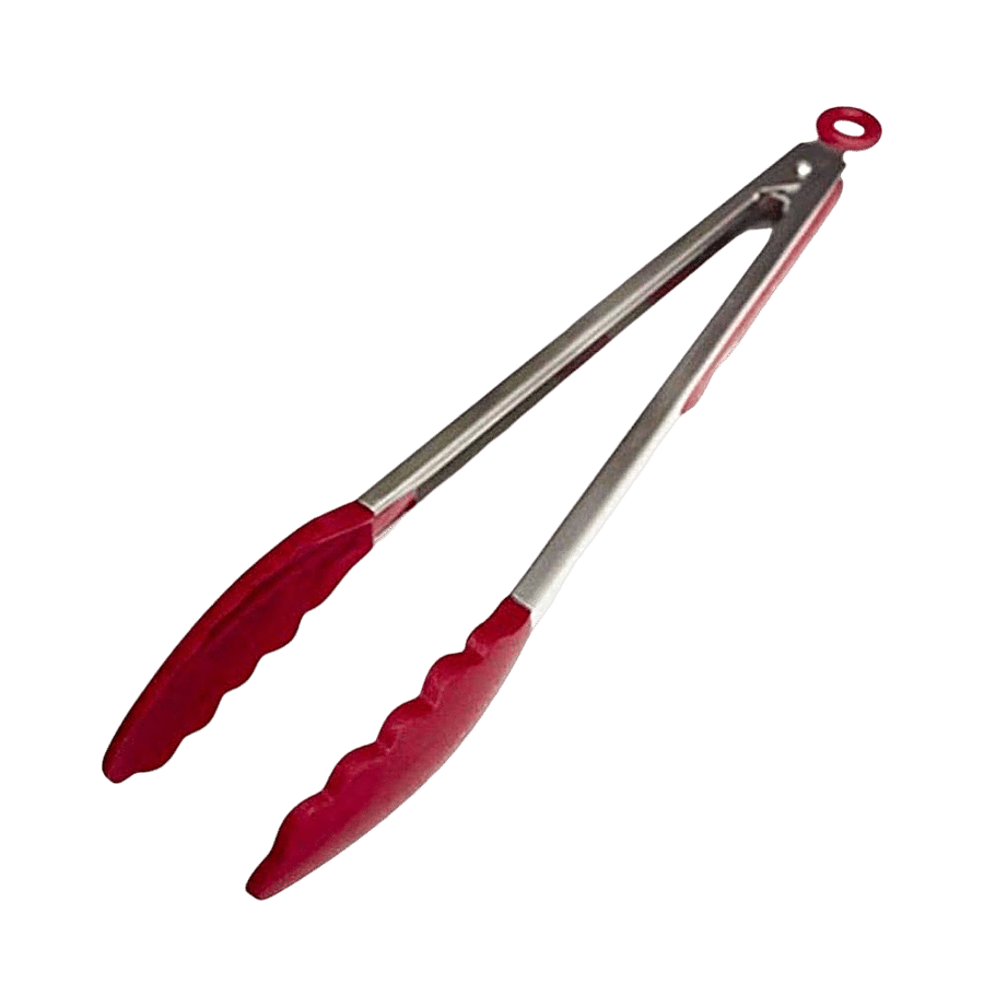 Femora Premium Virgin Silicone Tongs With Grip Handle - 23 cm