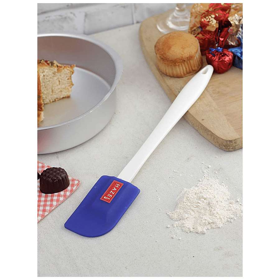 HAZEL Big Silicone Spatula With Plastic Handle - Blue