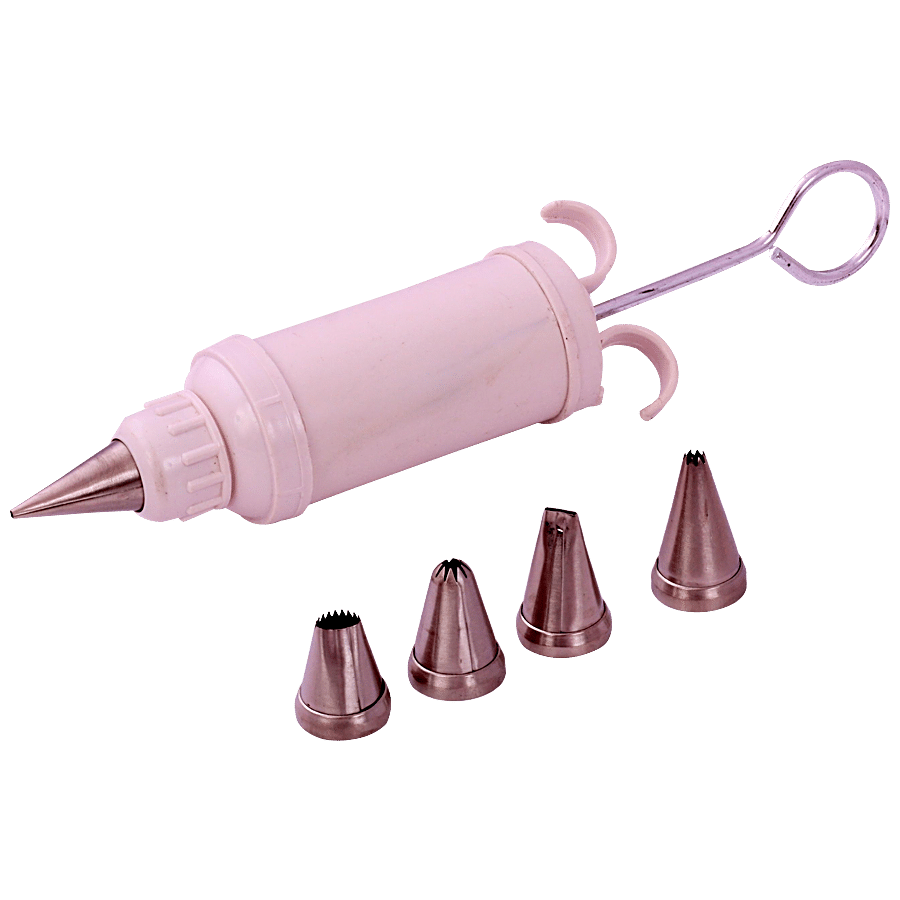 Noor Noor Plastic Icing Syringe With 5 Nozzles - Cream