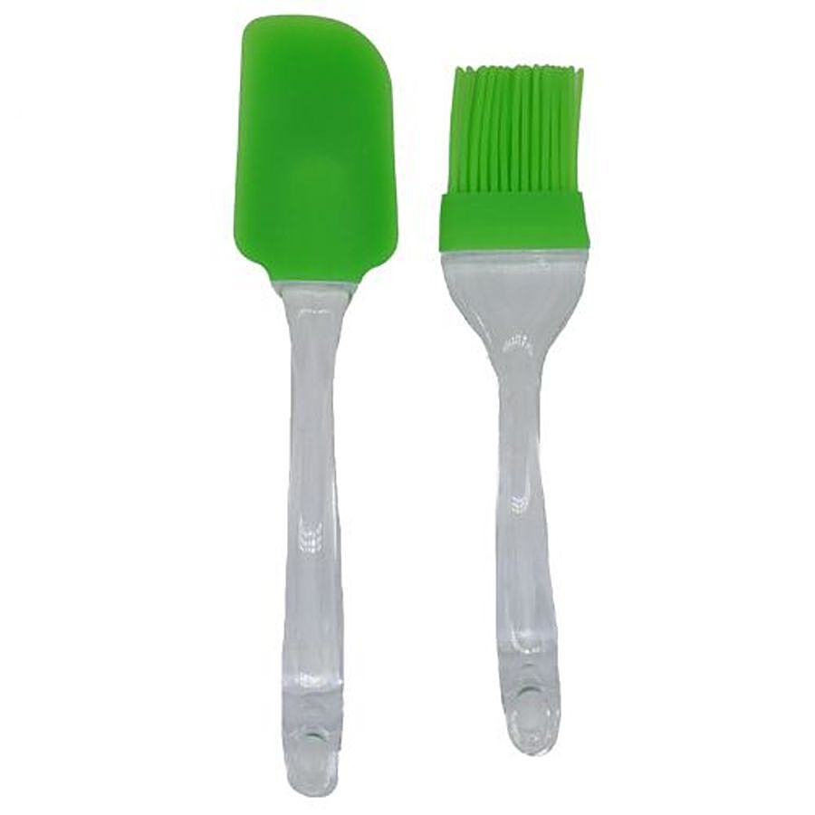 Yongsheng Cake Pastry Spatula & Brush - Green