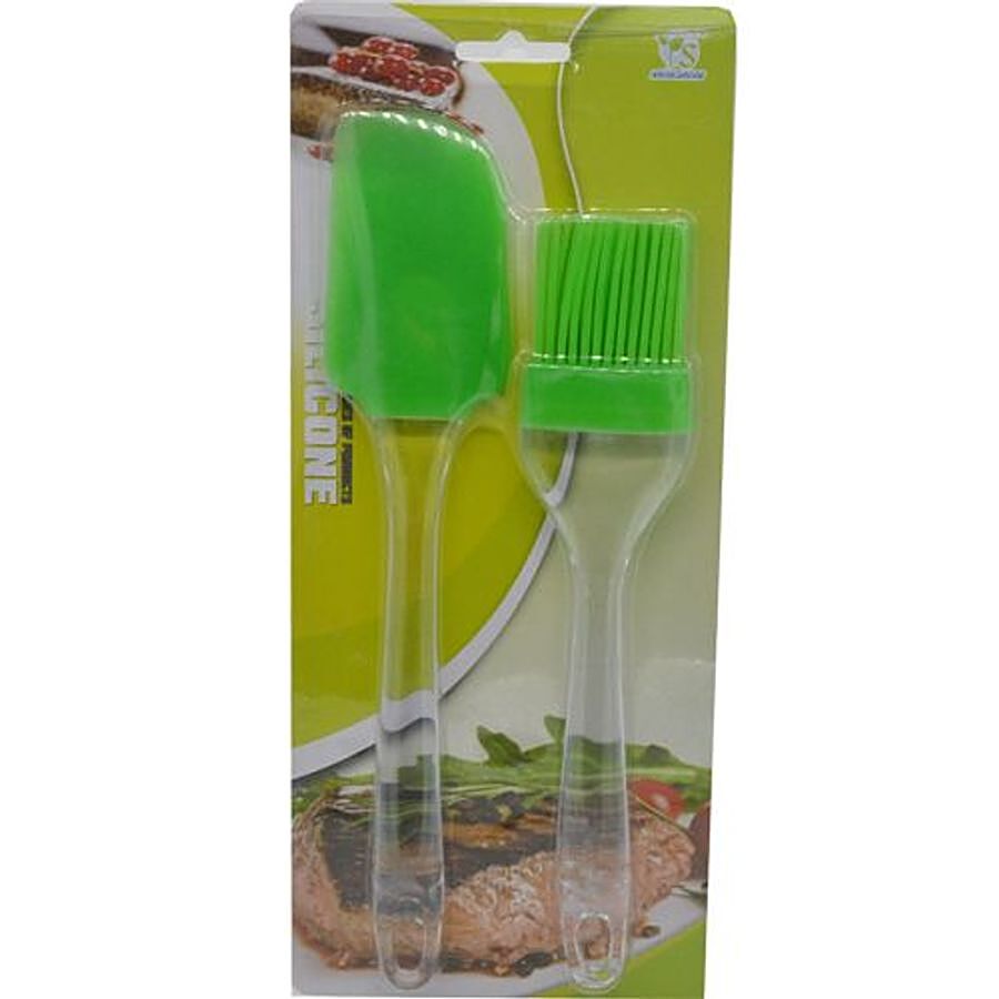 Yongsheng Cake Pastry Spatula & Brush - Green