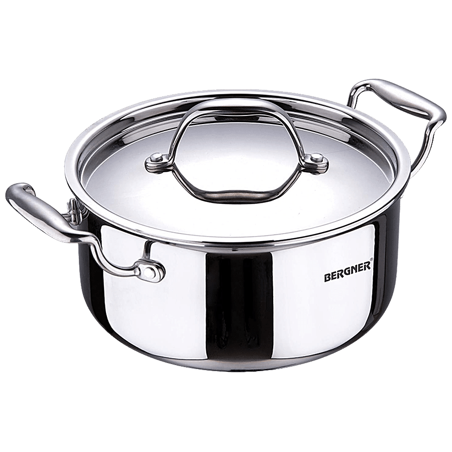 Bergner Argent Tri-Ply Stainless Steel Casserole - Induction Base