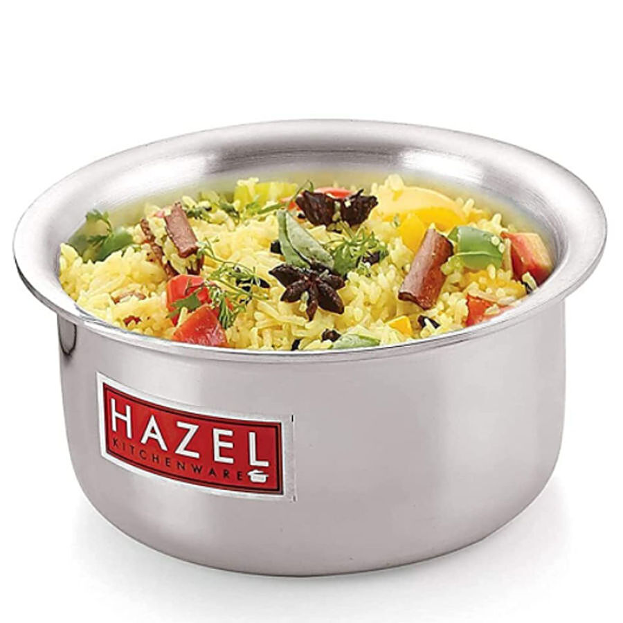 HAZEL Aluminium Flat Bottom Patila Tope Pot - Silver