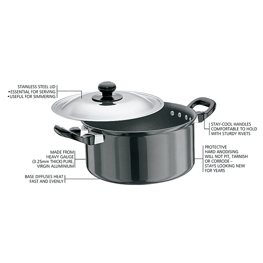 Hawkins Futura Hard Anodised Stew Pot - Induction Base