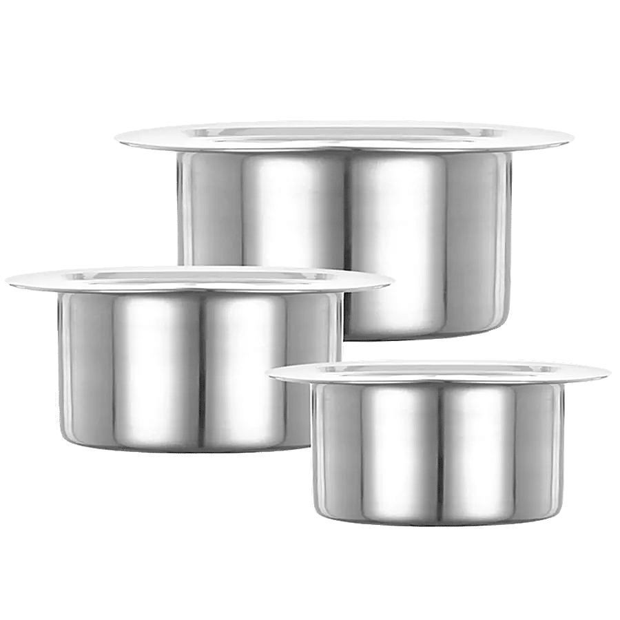 Jensons Stainless Steel Patila Set With Lids - Strong