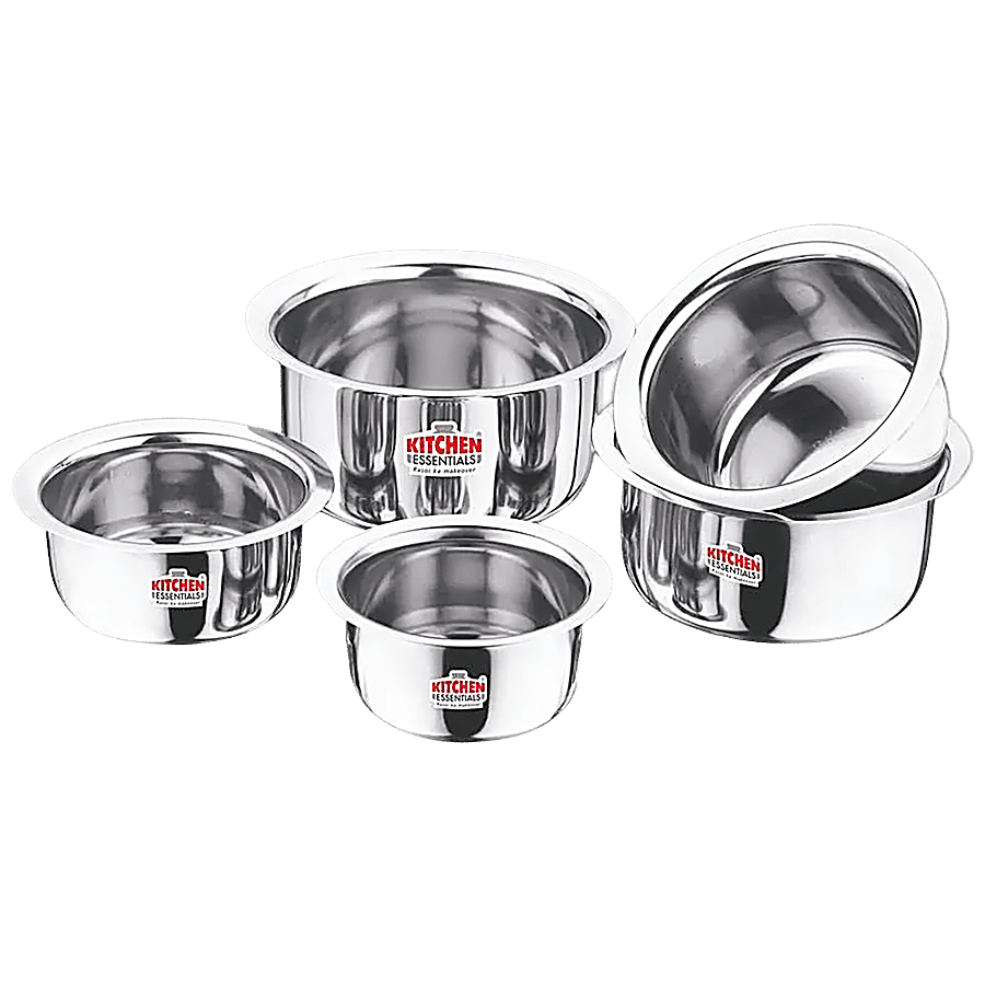 Kitchen Essentials Stainless Steel Patila/Tope Set - Flat Bottom (12 cm