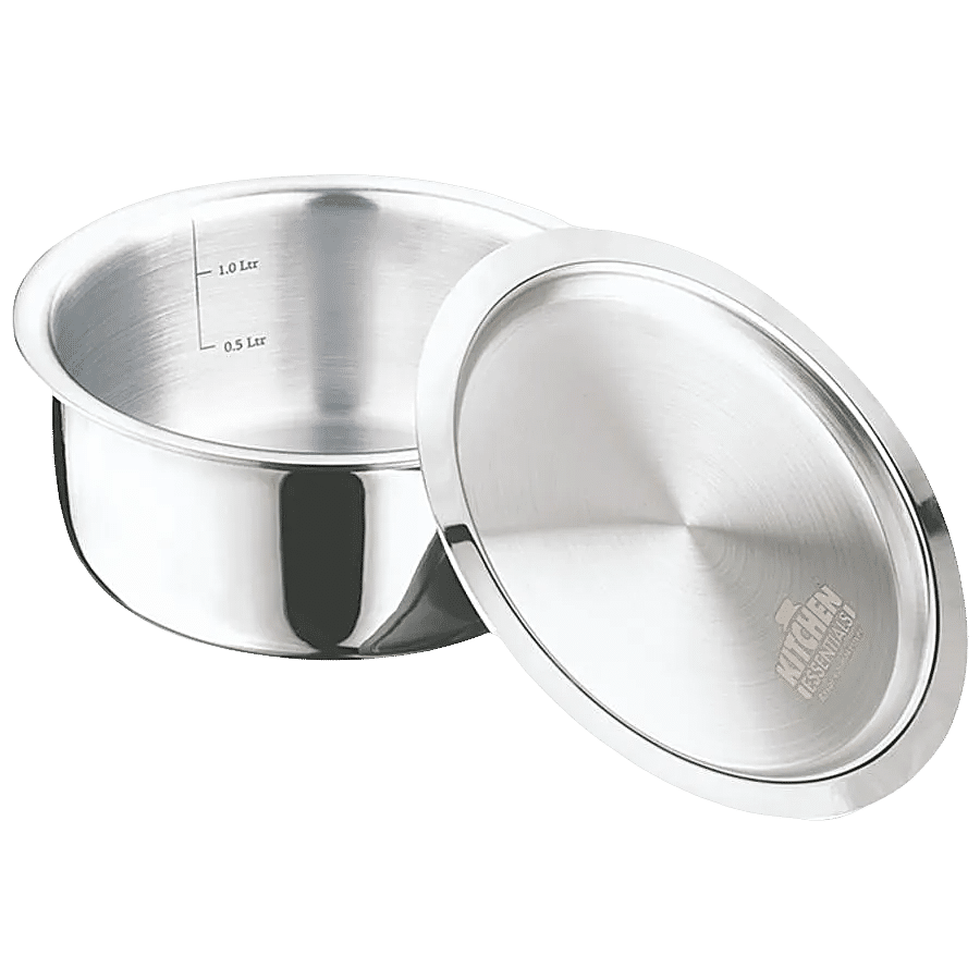 Kitchen Essentials Triply Stainless Steel Patila/Tope - With Steel Lid