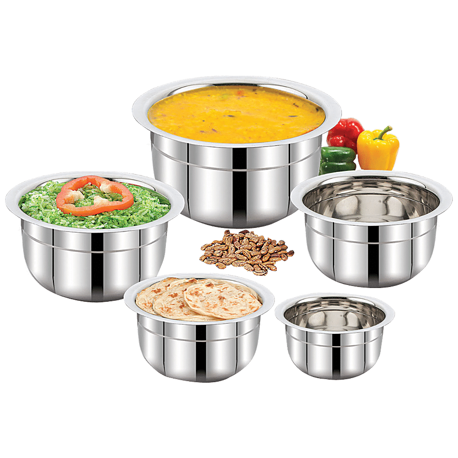 Klassi Kichen Stainless Steel Plain Tope Set - Patta