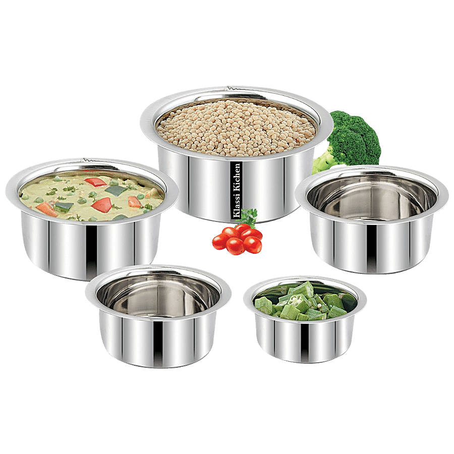 Klassi Kichen Stainless Steel Plain Tope Set - Patta