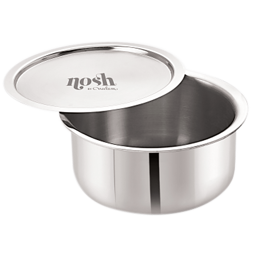 Nosh by Neelam Steel Tri Ply Tope/Patila - With Lid