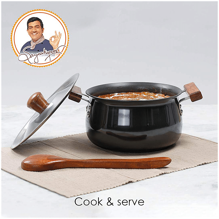 Wonderchef Ebony Hard Anodized Cook & Serve Urli/Handi - Induction Base