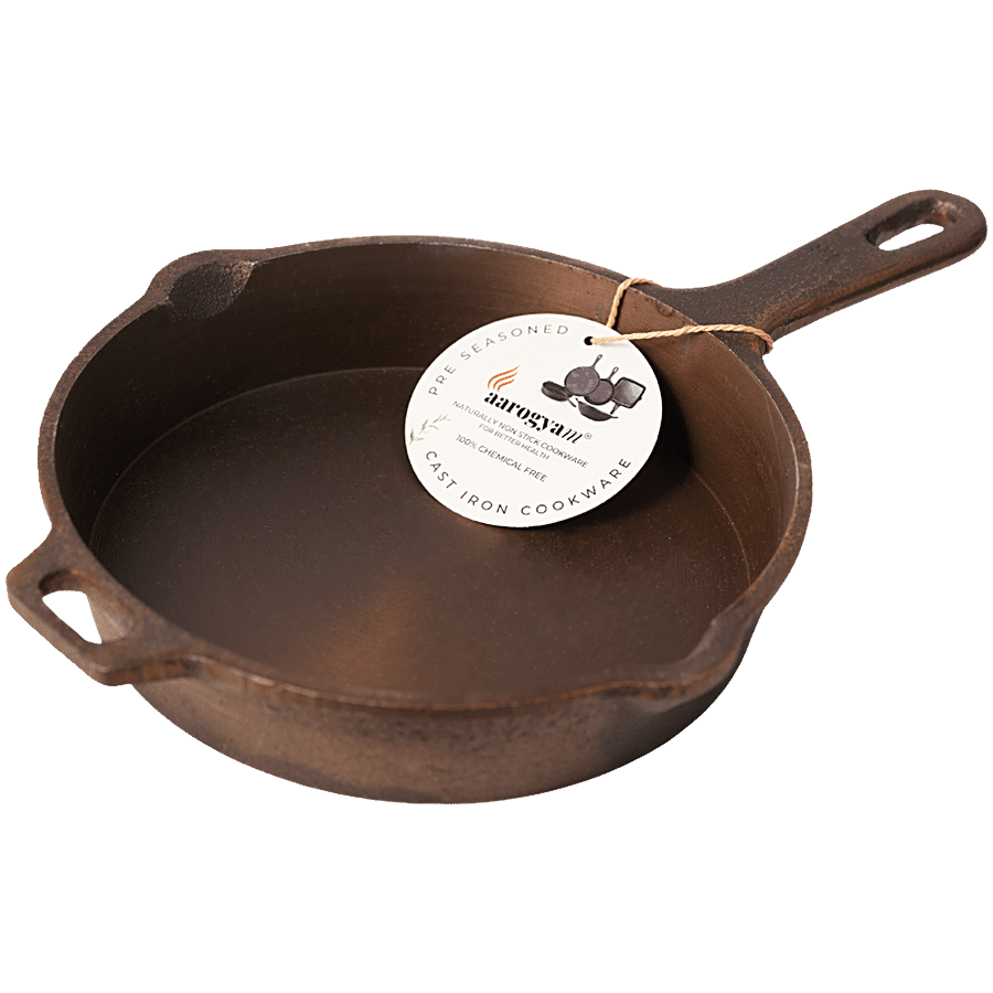 aarogyam Cast Iron Cookware Skillet - 21.59 cm