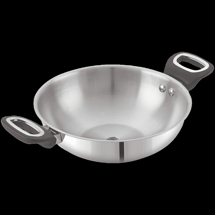 Anjali Stainless Steel Kadai - With Steel Lid