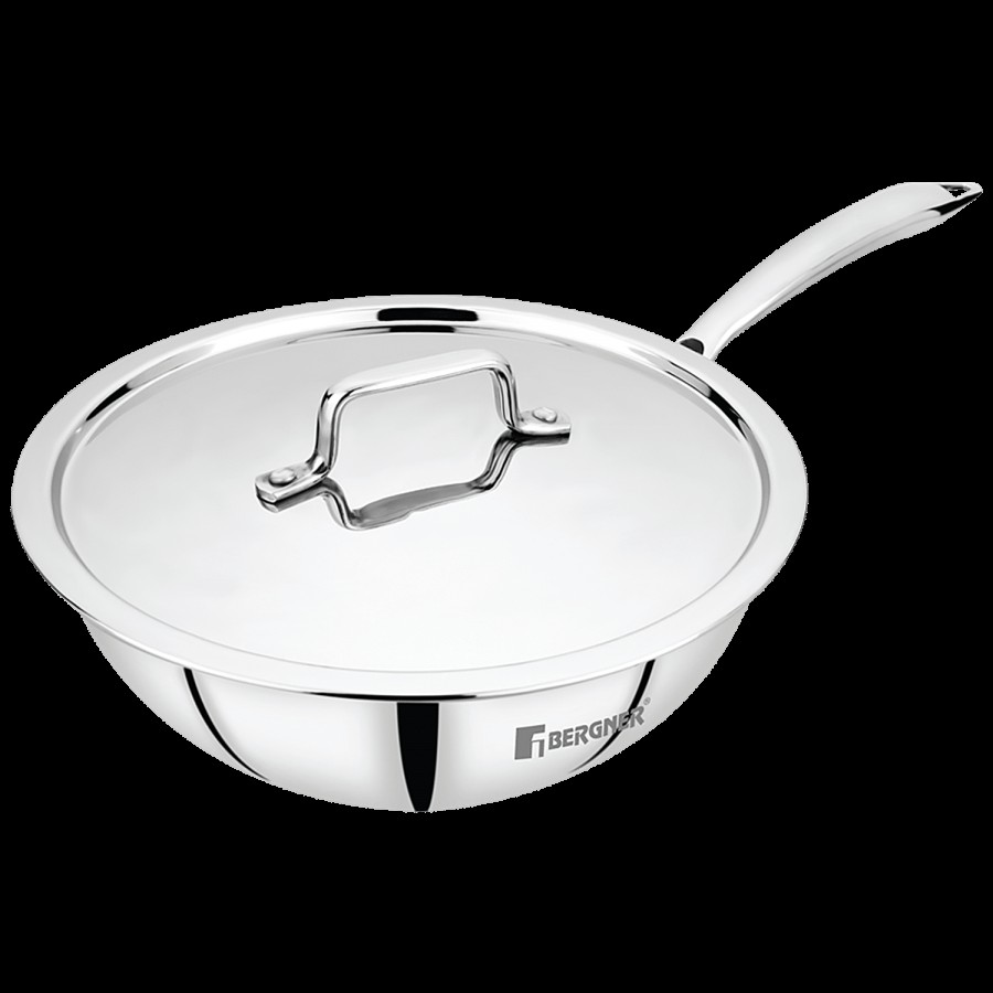 Bergner Tri-Pro Triply Stainless Steel Kadai - 3 Layer