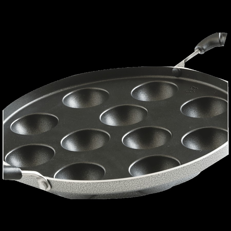 Butterfly Raga Non-Stick Aluminium Appam Patra/Paniyarakkal/Paddu Maker - 25 cm