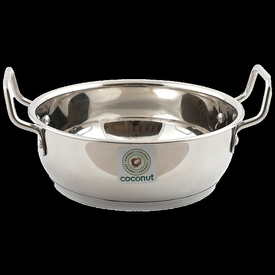 Coconut Stainless Steel Kadai - Induction Bottom