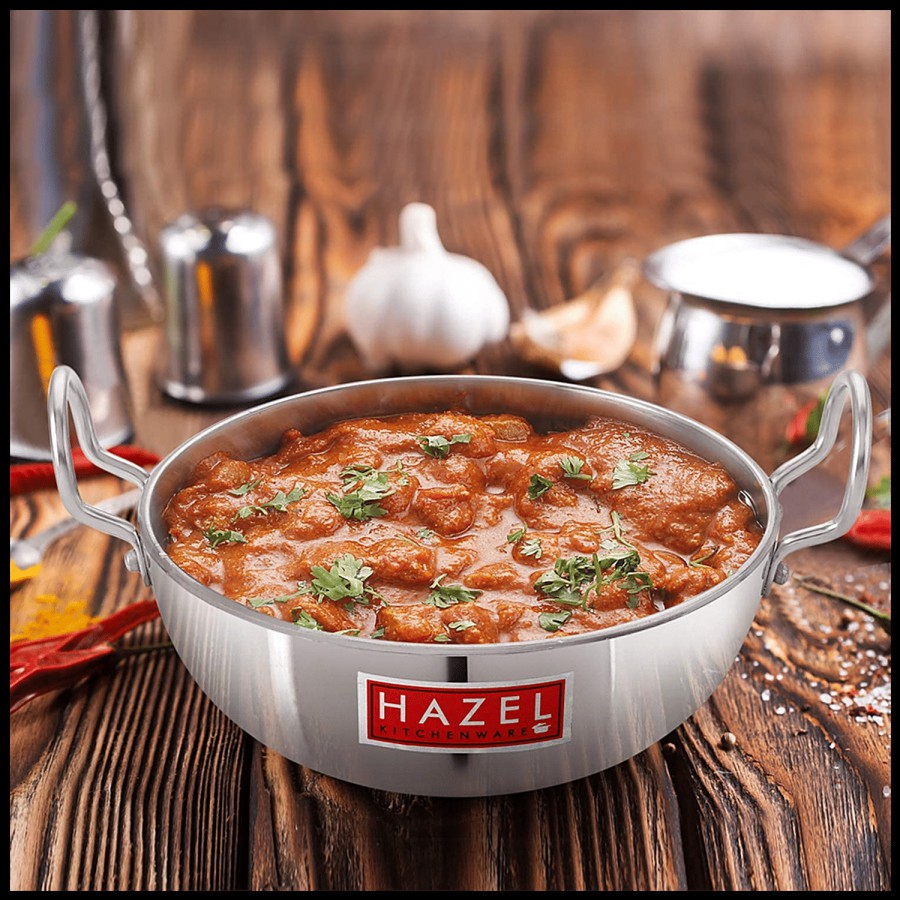 HAZEL Aluminium Kadai - With Handle