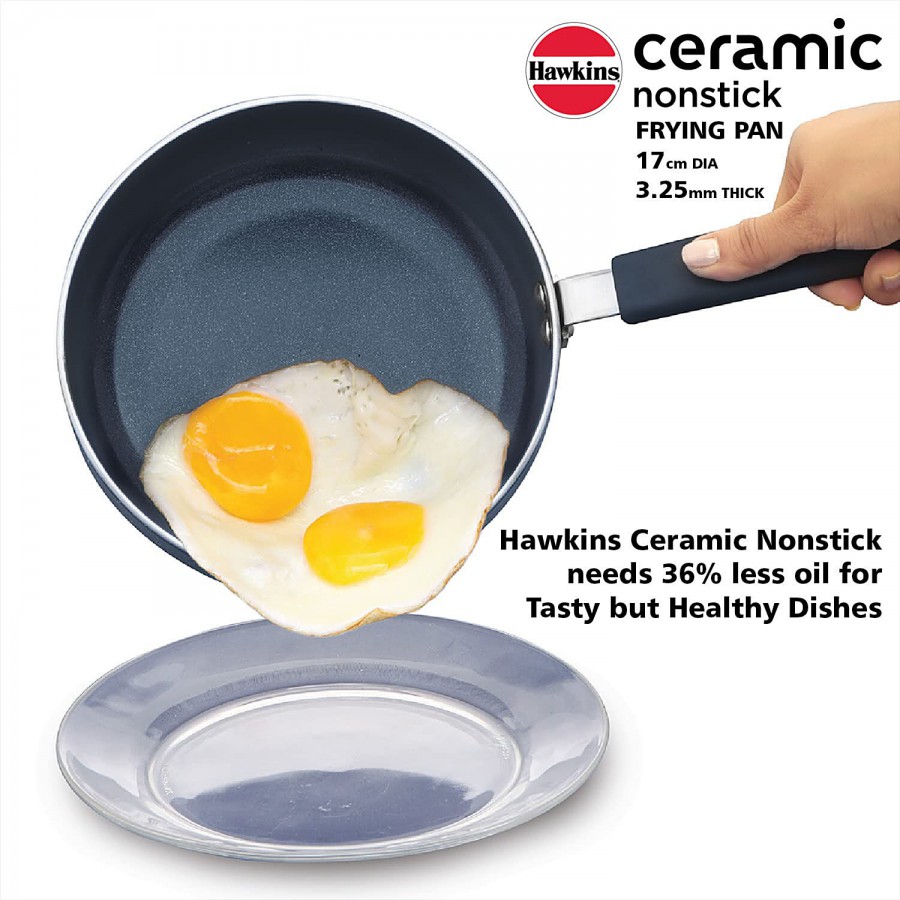 Hawkins Ceramic Nonstick Frying Pan - With Glass Lid