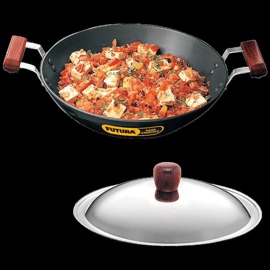 Hawkins Futura Hard Anodised Aluminium Deep-Fry Pan/Kadhai - 26 cm