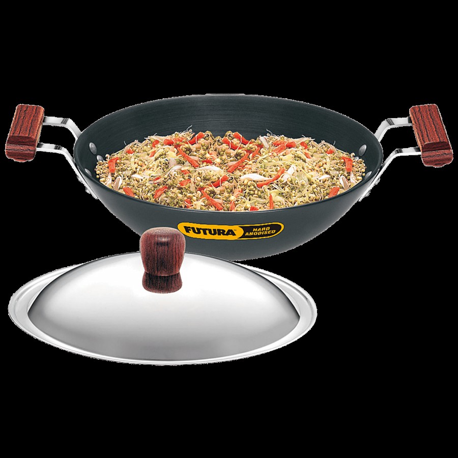 Hawkins Futura Hard Anodised Aluminium Deep-Fry Pan/Kadhai - 30 cm