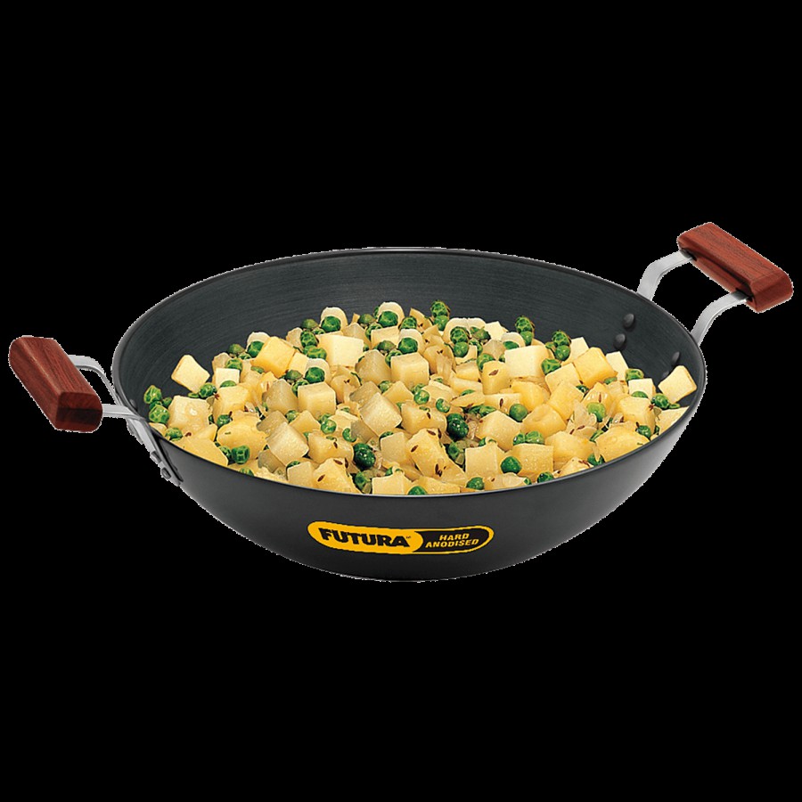 Hawkins Futura Hard Anodised Aluminium Deep-Fry Pan/Kadhai - 33 cm