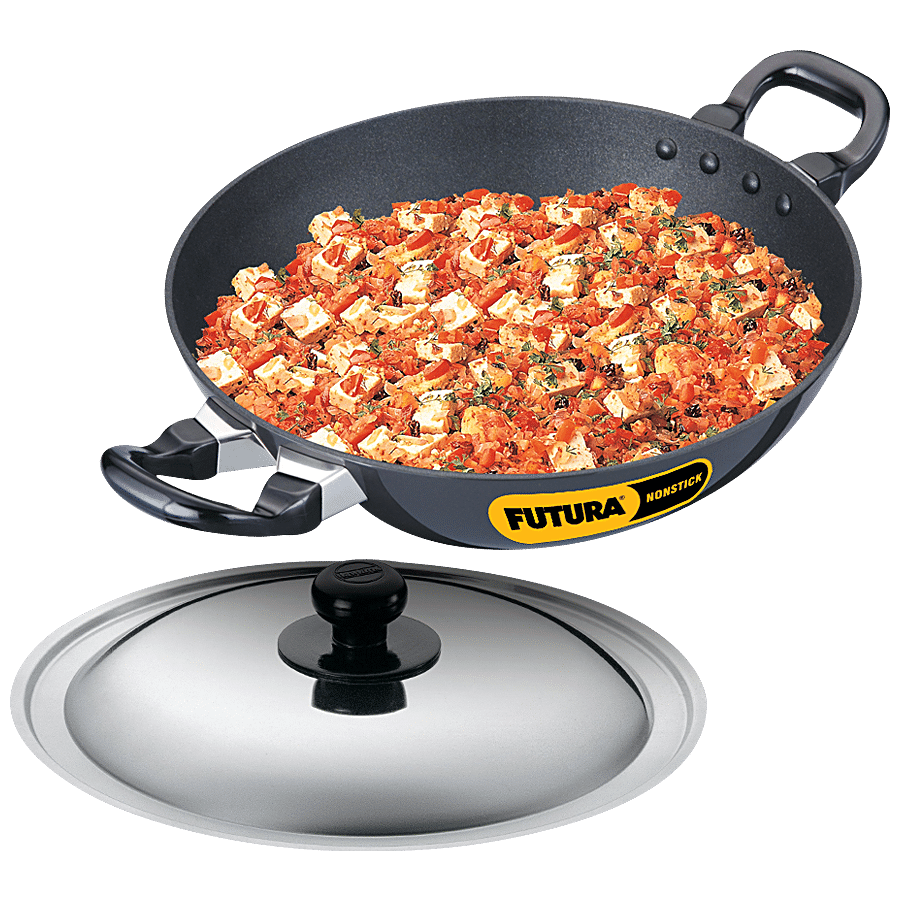 Hawkins Futura Hard Anodised Aluminium Deep Fry Pan/Kadhai - Non Stick