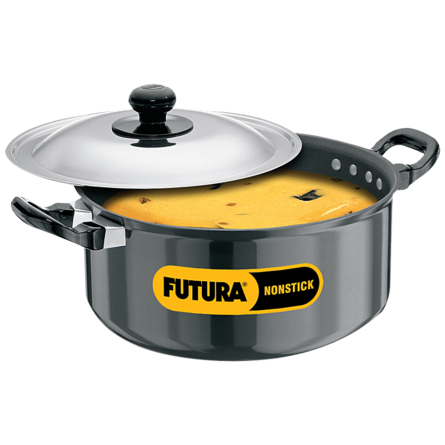 Hawkins Futura Hard Anodised Cook N Serve Stewpot/Kadhai - Non Stick