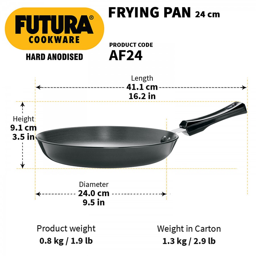 Hawkins Futura Hard Anodised Frying Pan - Diameter 24 cm