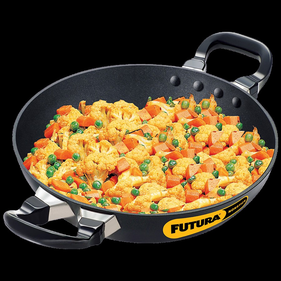 Hawkins Futura Hard Anodised Non-Stick Deep Fry Pan/Kadhai - 22 cm