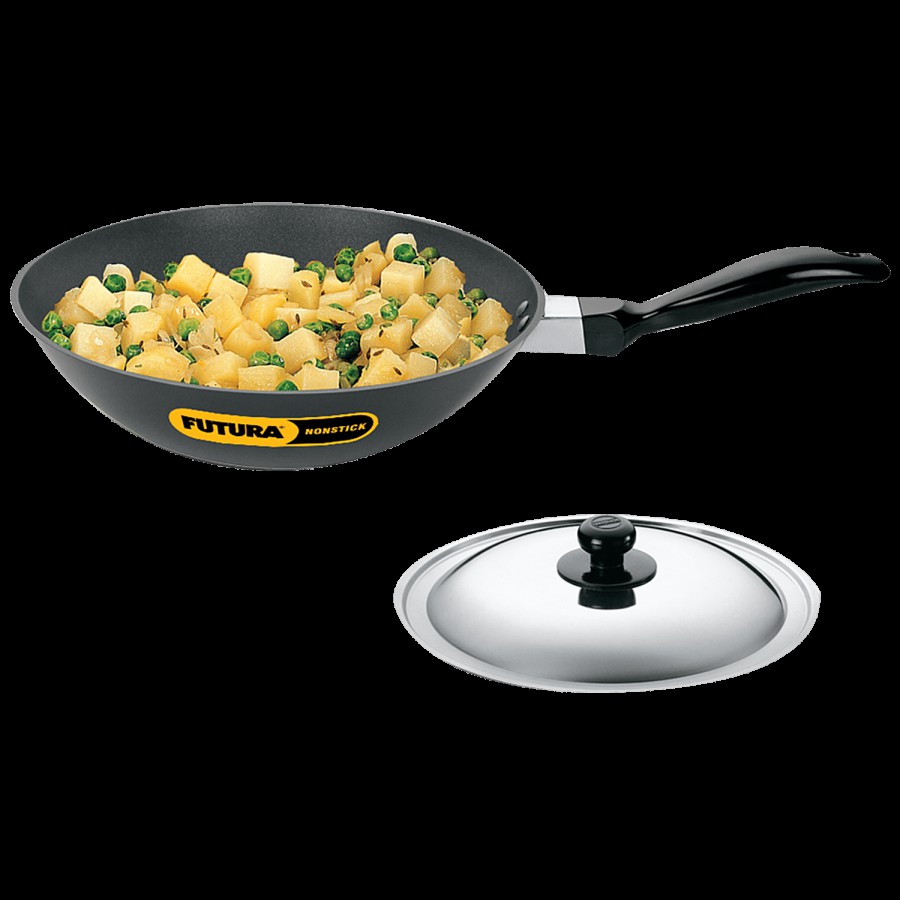 Hawkins Futura Hard Anodised Non-Stick Stir Deep Fry Pan - 26 cm