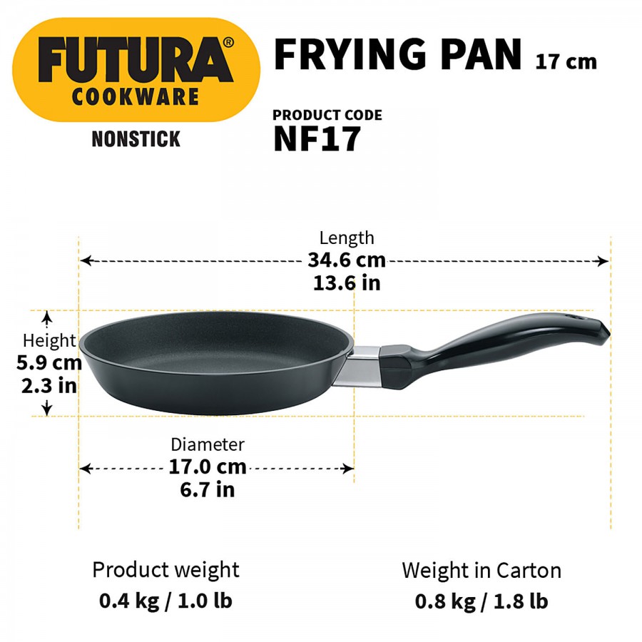 Hawkins Futura Non-Stick Aluminium Frying Pan - 17 cm