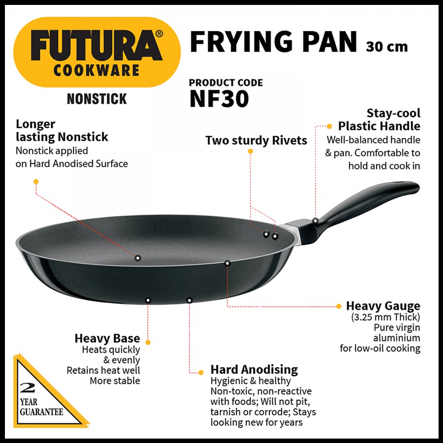 Hawkins Futura Non-Stick Aluminium Frying Pan - 30 cm