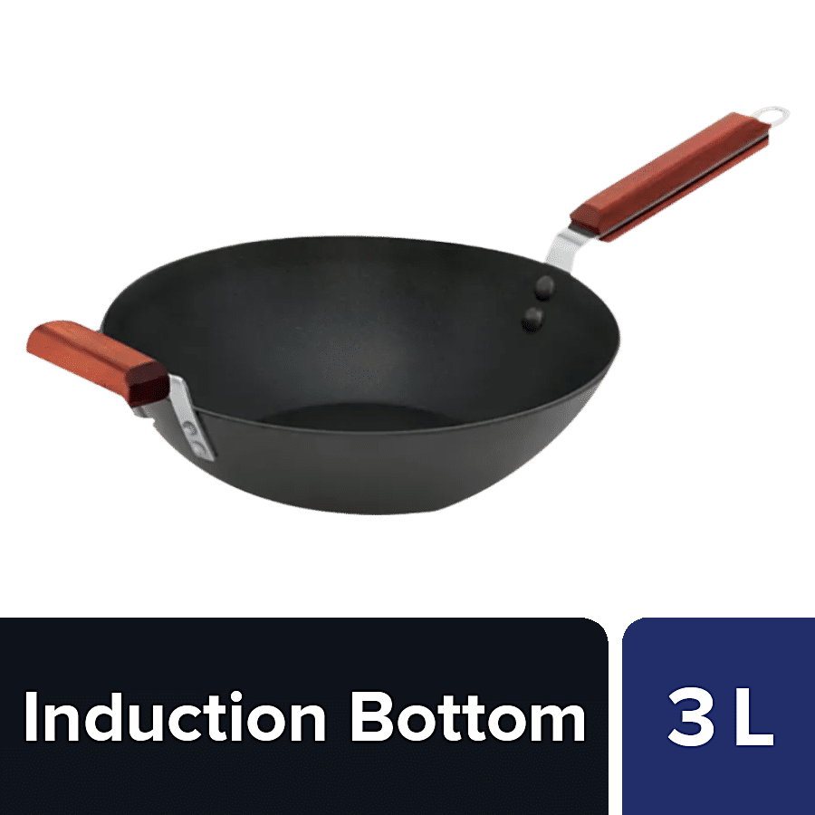 Hawkins Futura Non-Stick Stir Fry/Wok Pan Flat Bottom - Induction Base