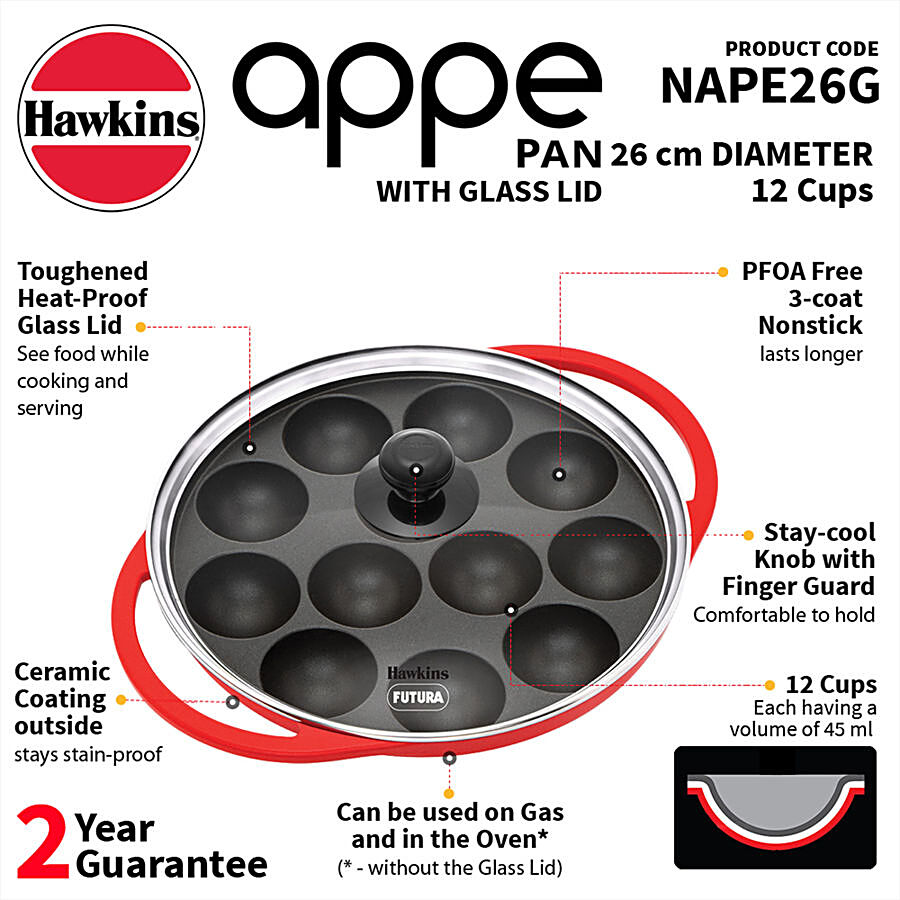 Hawkins Non-Stick Appe Pan - With Glass Lid