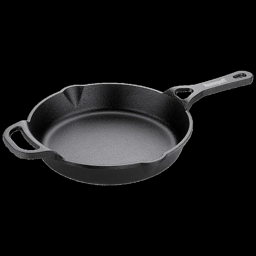 Home Puff Pre-Seasoned Cast Iron Multipurpose Skillet/ Fry Pan - Naturally