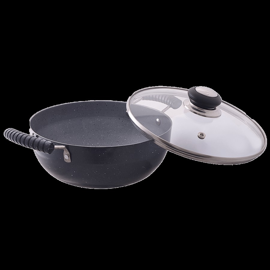 Kaviraj Non-Stick Aluminium Granite Finish Kadai - Induction Bottom