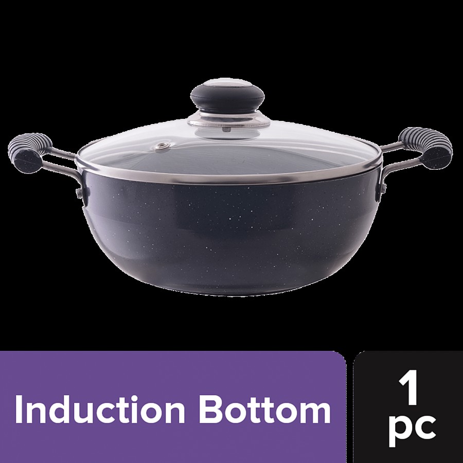 Kaviraj Non-Stick Aluminium Granite Finish Kadai - Induction Bottom