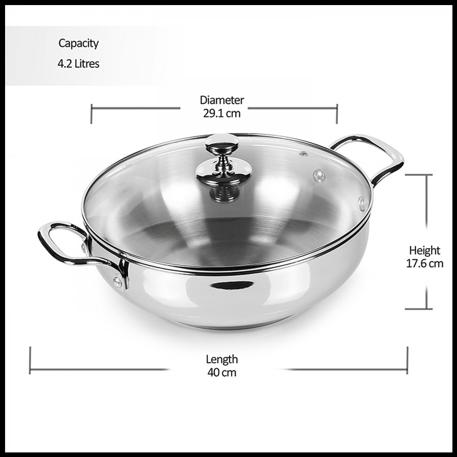 Milton ProCook Stainless Steel Kadhai - Pro Cook