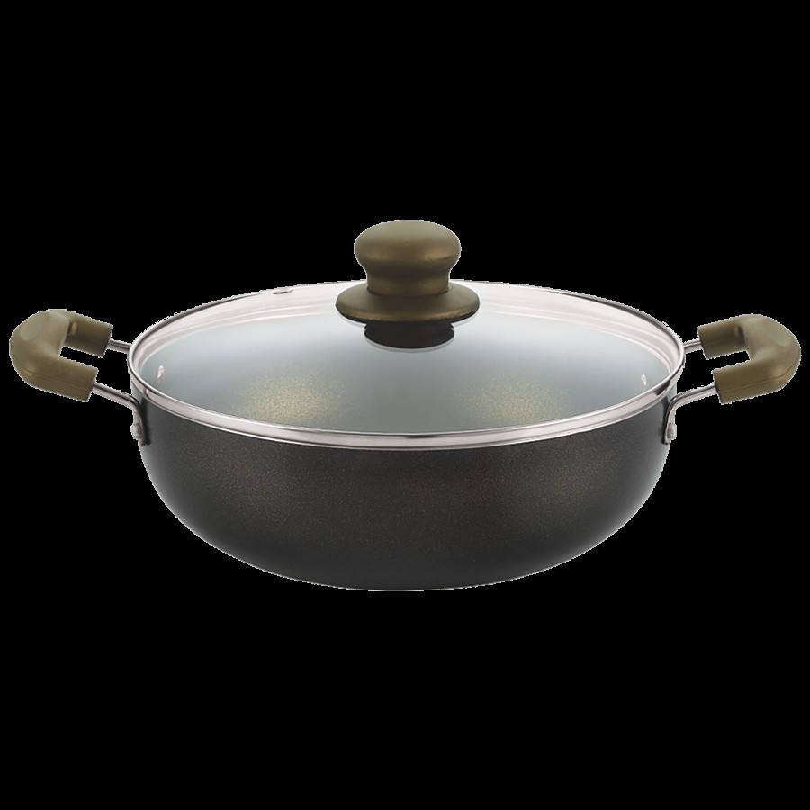 Nirlon Gold Rush Non-Stick Aluminium Kadhai - 3 Layer