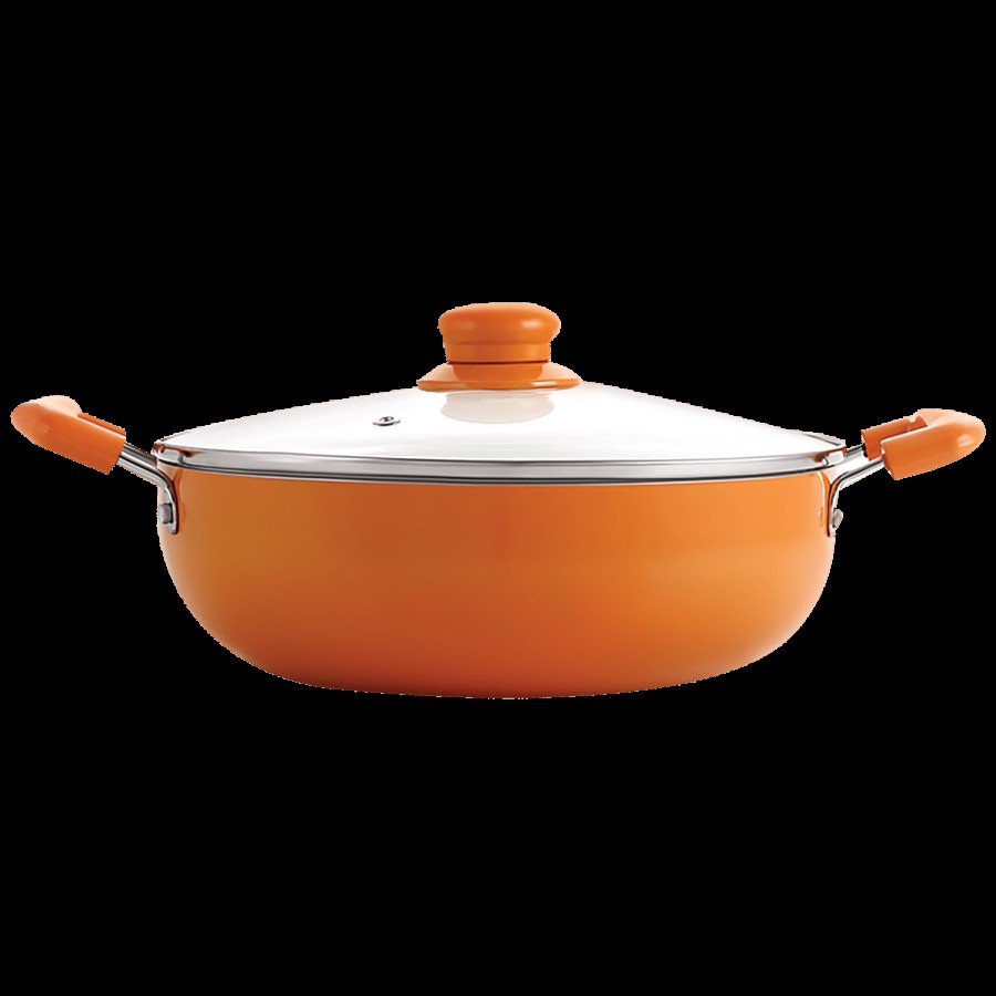 Nirlon Non-Stick Aluminium Kadai - Induction Bottom