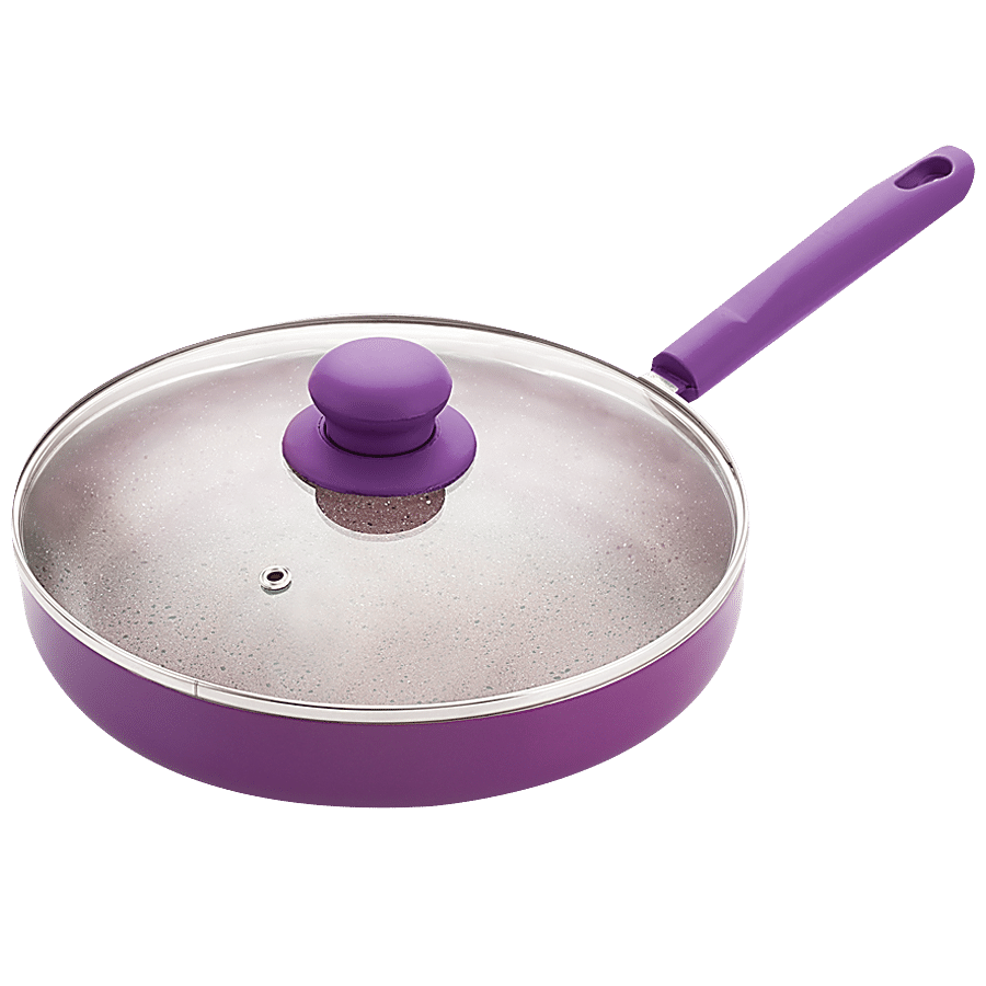 Nirlon Regal Purple Non-Stick Aluminium Fry Pan - Induction Bottom