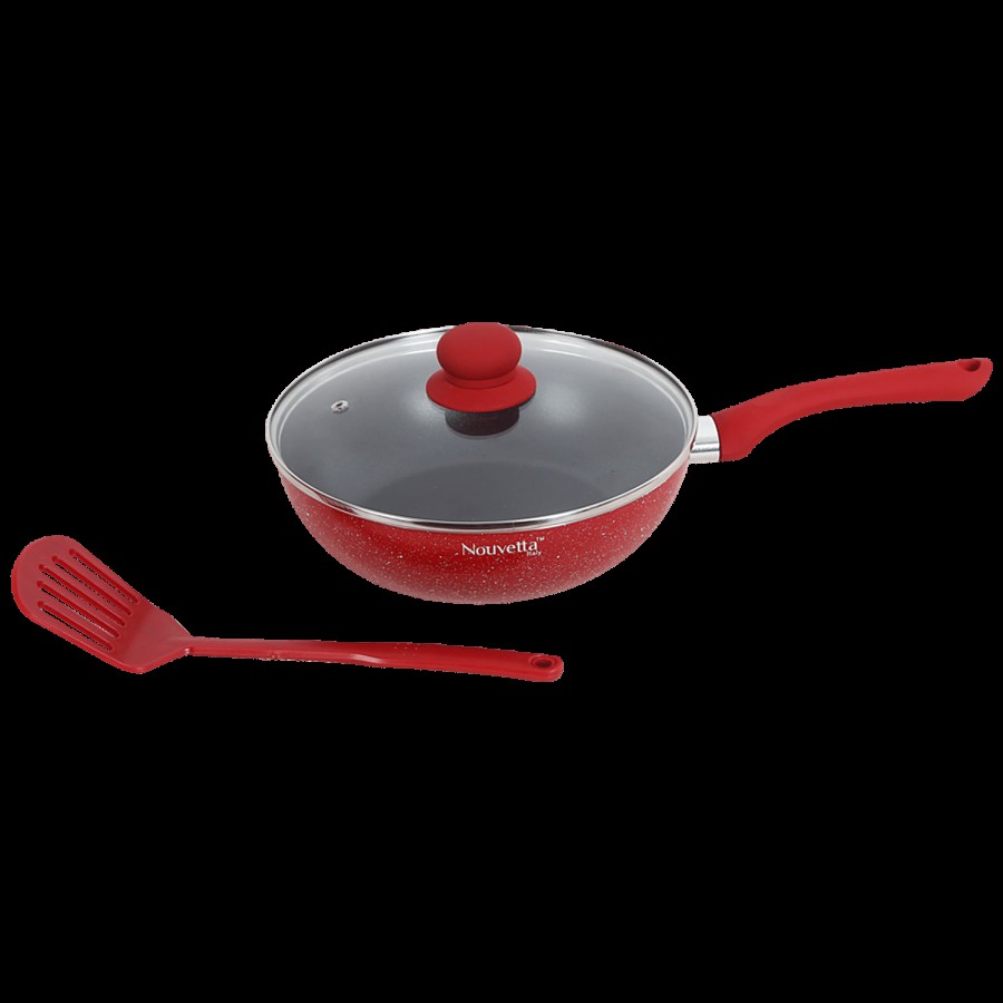 Nouvetta Veneto Non-Stick Aluminium Kadai - Induction Base