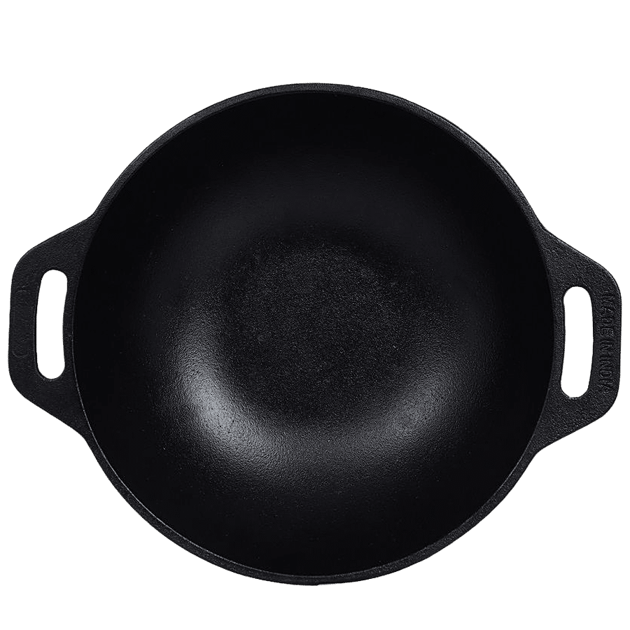 Platt Pre-Seasoned Cast Iron Looped Kadai - Induction Base