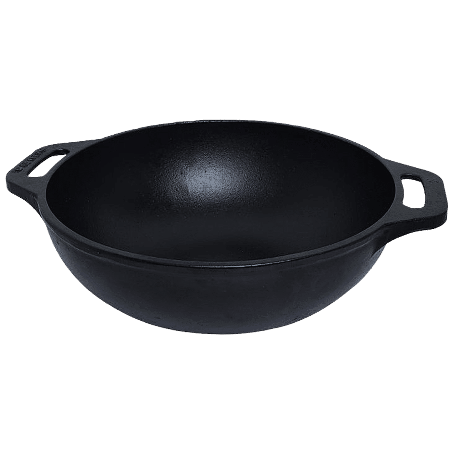 Platt Pre-Seasoned Cast Iron Looped Kadai - Induction Base