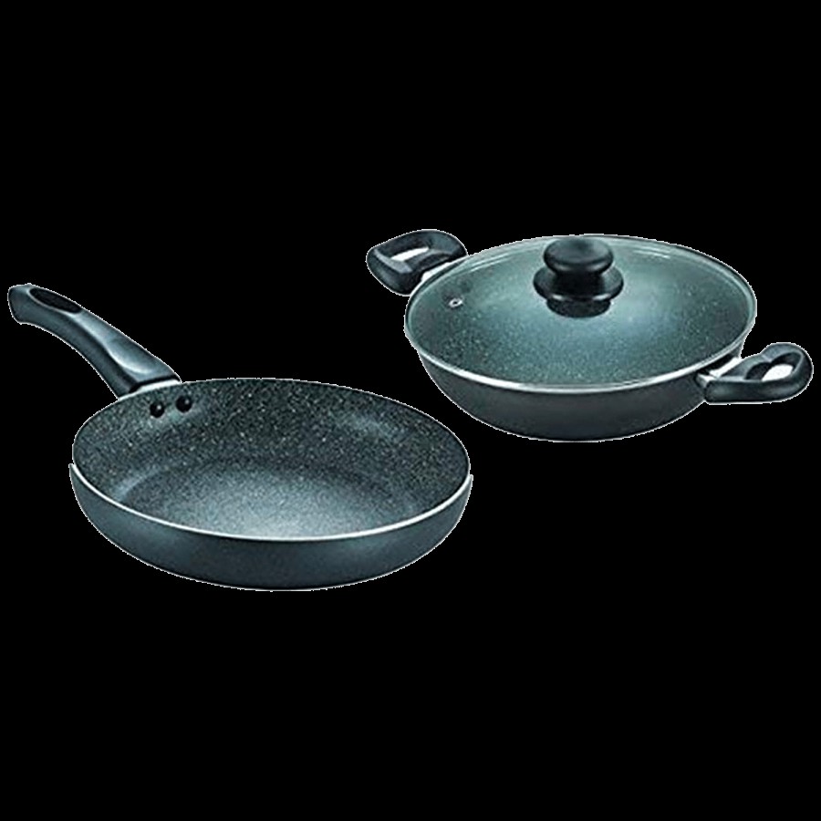 Prestige Cookware Set Granite Kadai 240 mm With Lid + Fry Pan 240 mm