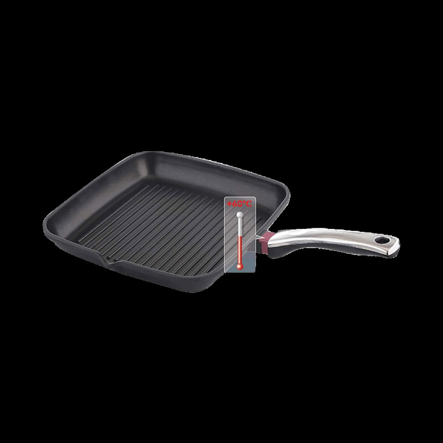 Prestige Die Cast Plus Aluminium Square Grill Pan - 24 cm